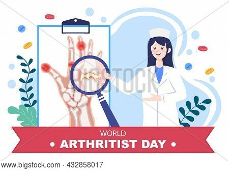 World Arthritis Day Background Which Is Celebrated On October 12. Medical Treat Rheumatism, Osteoart