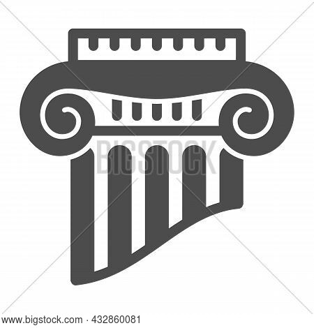 Fragment Of Greek Column Solid Icon, Interior Design Concept, Part Of Ancient Column Vector Sign On 