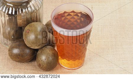 Monk Fruit Or Luo Han Guo. Dried Fruits For Healthy Sweetener Drink.