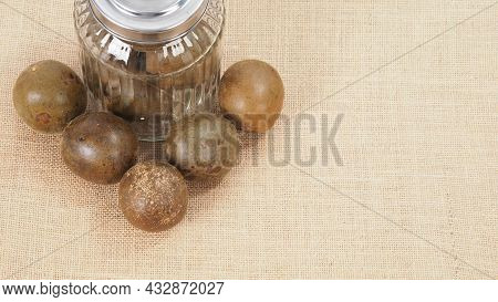 Monk Fruit Or Luo Han Guo. Dried Fruits For Healthy Sweetener Drink.