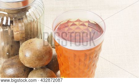 Monk Fruit Or Luo Han Guo. Dried Fruits For Healthy Sweetener Drink.
