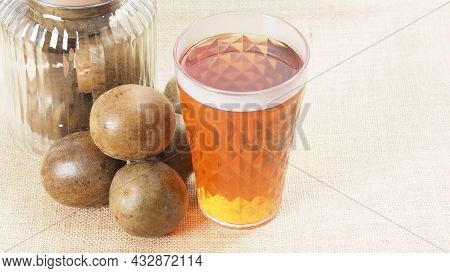 Monk Fruit Or Luo Han Guo. Dried Fruits For Healthy Sweetener Drink.