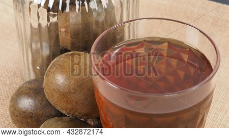 Monk Fruit Or Luo Han Guo. Dried Fruits For Healthy Sweetener Drink.