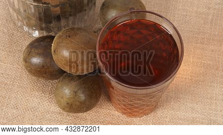 Monk Fruit Or Luo Han Guo. Dried Fruits For Healthy Sweetener Drink.