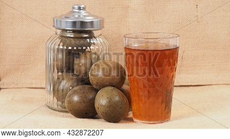 Monk Fruit Or Luo Han Guo. Dried Fruits For Healthy Sweetener Drink.