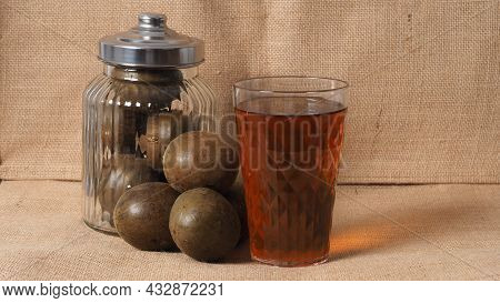 Monk Fruit Or Luo Han Guo. Dried Fruits For Healthy Sweetener Drink.
