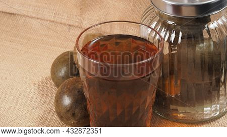 Monk Fruit Or Luo Han Guo. Dried Fruits For Healthy Sweetener Drink.