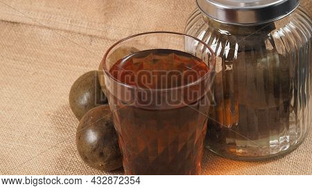 Monk Fruit Or Luo Han Guo. Dried Fruits For Healthy Sweetener Drink.