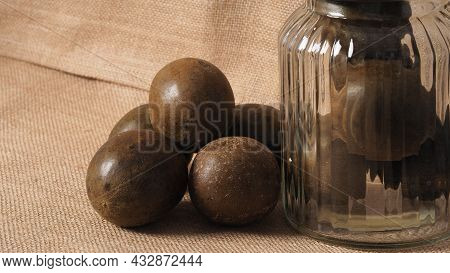 Monk Fruit Or Luo Han Guo. Dried Fruits For Healthy Sweetener Drink.
