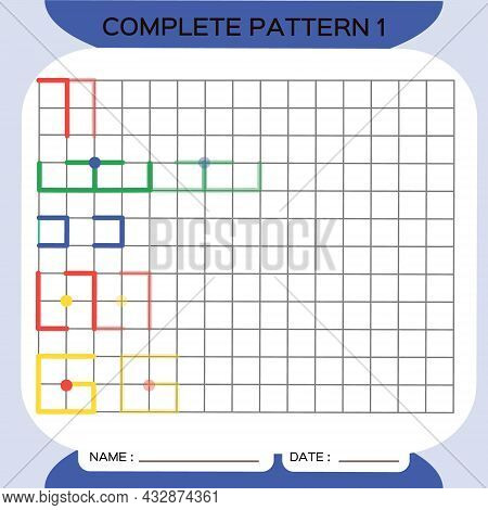 Repeat Pattern, Pazzle. Copy Picture. Special For Preschool Kids. Printable Kids Worksheet For Pract