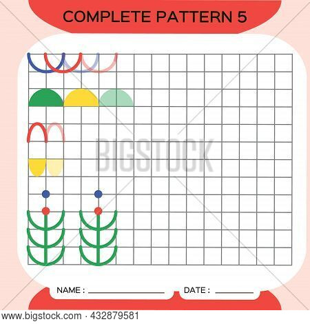 Repeat Pattern, Pazzle. Copy Picture. Special For Preschool Kids. Printable Kids Worksheet For Pract