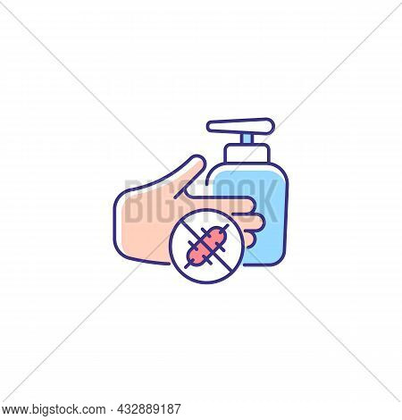 Antiseptic Hand Washing Rgb Color Icon. Hand Disinfectant. Antiseptic Handrub. Preventing Bacteria A