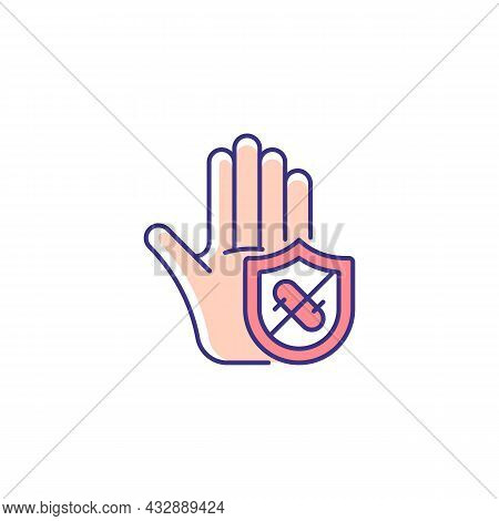 Microbes Protection Rgb Color Icon. Protect Hands Against Pathogens. Using Antibacterial Soaps And G