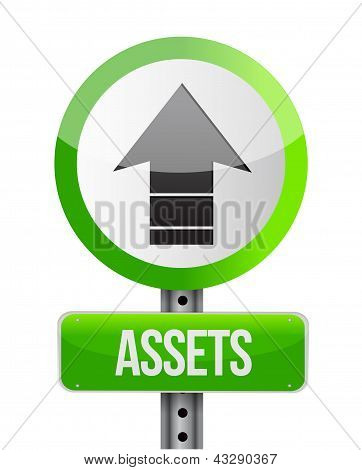 Roadsign s rostoucí konceptem aktiva