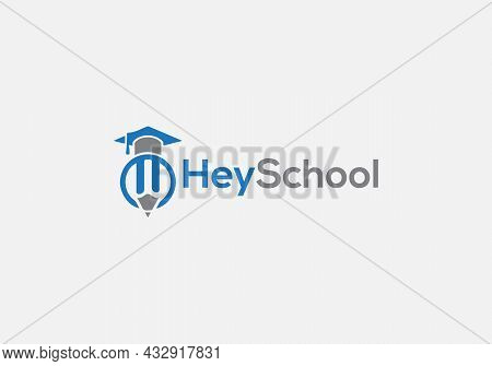 Hey School Abstract Education Emblem Logo Design