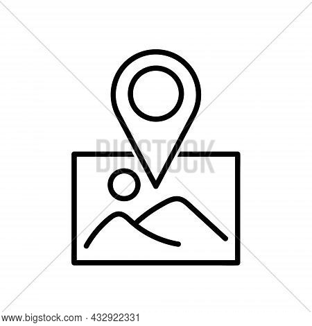 Picture Icon. Flat Pictogram For Web. Line Stroke. Simple Photo Symbol Isolated On White Background.