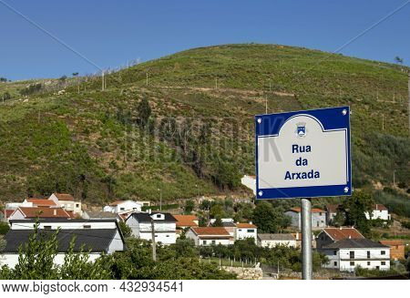 Unhais Da Serra, Castelo Branco, Portugal- August 21, 2021. Street Name Sign 