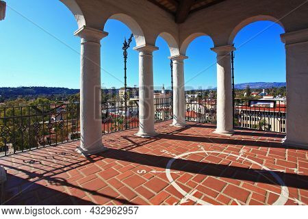 El Mirador Clock Tower Of Santa Barbara County Courthouse At 1100 Anacapa Street In Historic City Ce