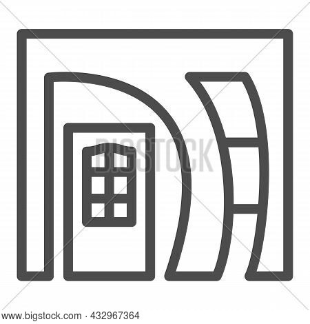 Arched Doorway Entrance Line Icon, Interior Design Concept, Arch Doorway Front Door Vector Sign On W