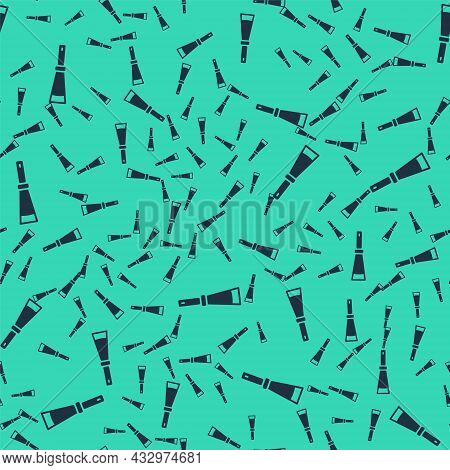 Black Beekeeping Uncapping Knife Icon Isolated Seamless Pattern On Green Background. Tool Of The Bee
