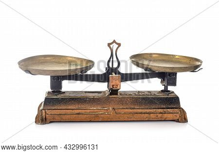 Roberval Balance In Front Of White Background