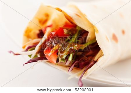 tortilla with meat and vegetables