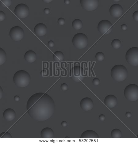 Seamless black rubber vector texture with round concaves.