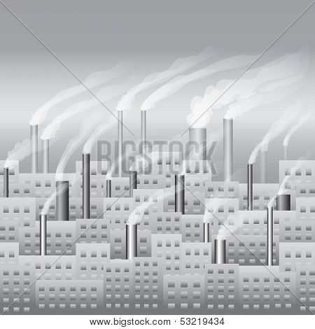 City with the factory seamless