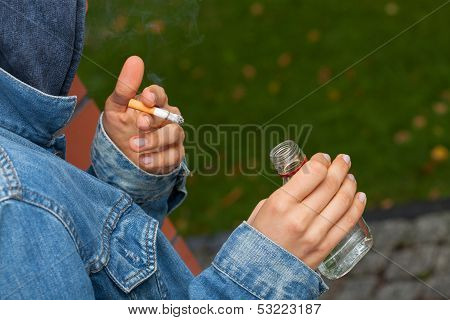 Boy With Vodka And Cigarette