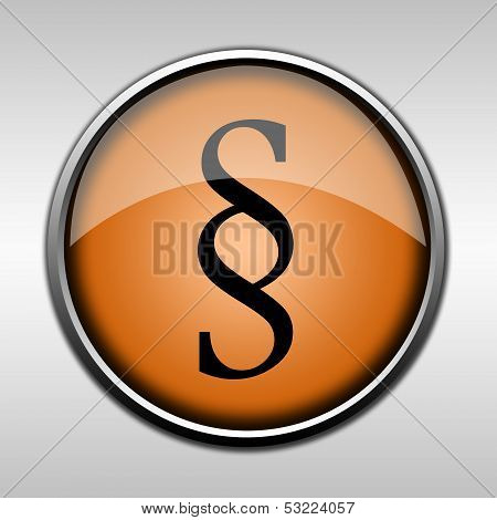 Orange Glossy Paragraph Button, Symbol Related With Law