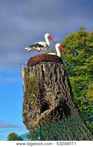 Nest Of Storks. Sculptural Composition