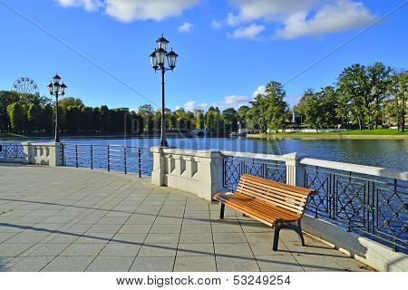 Embankment Of Lake Verhnee (german: Oberteich). Kaliningrad (Koenigsberg Before 1946), Russia