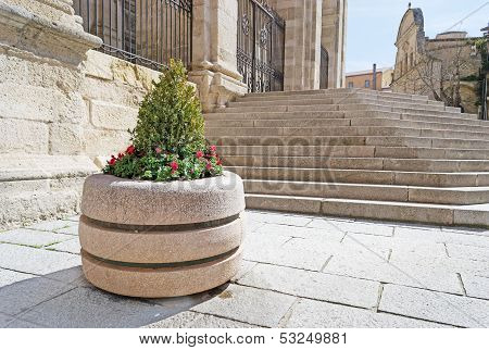 Flower Bed And Staircase