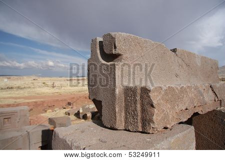 Megalithic blocks of Puma Punku Ruins, Tiwanaku, Bolivia