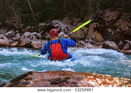 Kayaking On The Soca River, Slovenia