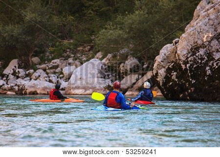 Kayaking On The Soca River, Slovenia