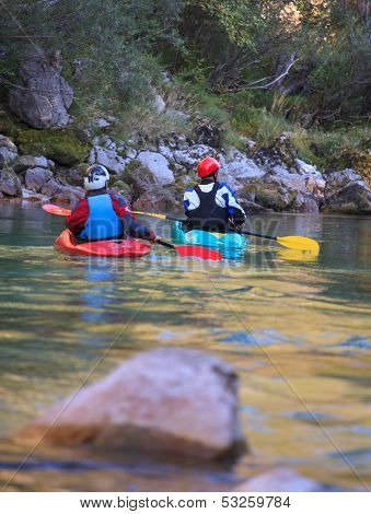Kayaking On The Soca River, Slovenia