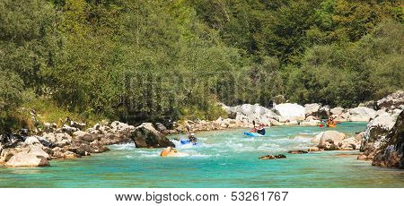 Kayaking On The Soca River, Slovenia