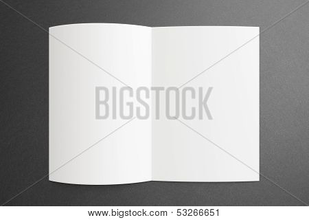 Blank Opened Magazine On Dark Background