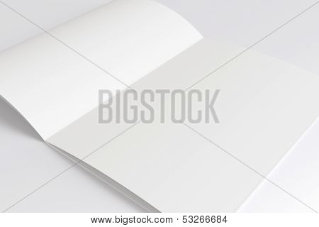 Blank Opened Magazine Isolated On White