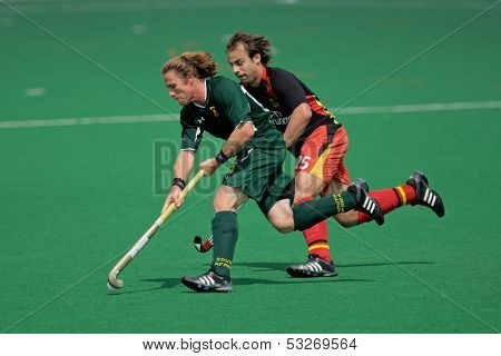 SOUTH AFRICA - MARCH 14: Action during an international men's field hockey game between Germany and South Africa (Germany won 4-3), Bloemfontein, South Africa, 14 March 2009