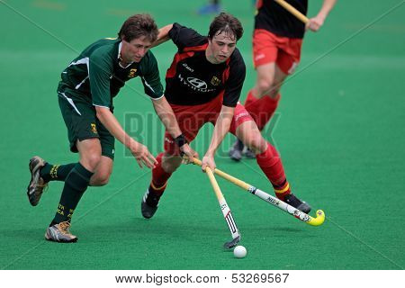 SOUTH AFRICA - MARCH 14: Action during an international men's field hockey game between Germany and South Africa (Germany won 4-3), Bloemfontein, South Africa, 14 March 2009