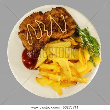 French Fries With Chicken Chops