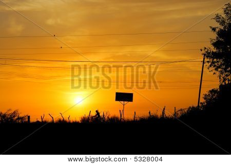 Pomarańczowy zachód słońca