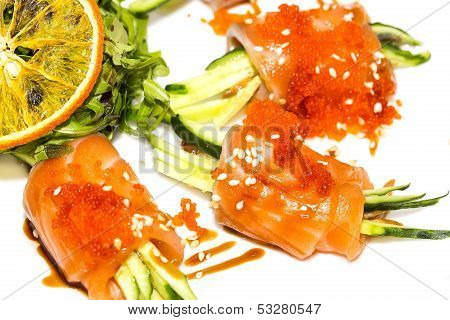 Fish rolls with herbs
