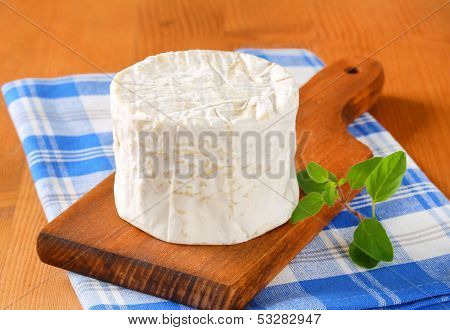 soft camember cheese served on a cutting board