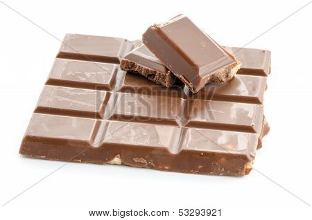 Closeup Detail Of Chocolate With Almods Parts