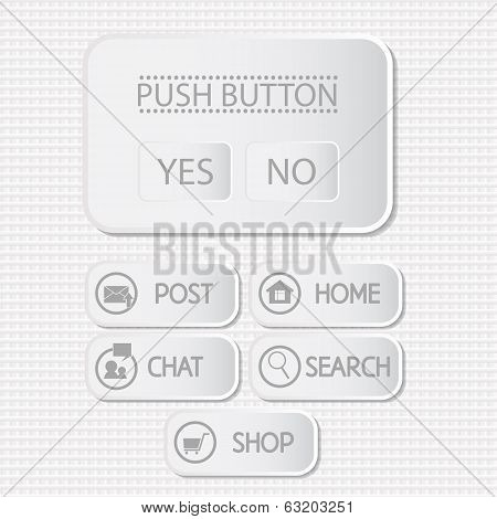 Web Interface With Button. Menu Template