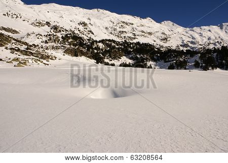 Panoramic View, South Side, Of Massif Of Maladeta In The Pyrenees
