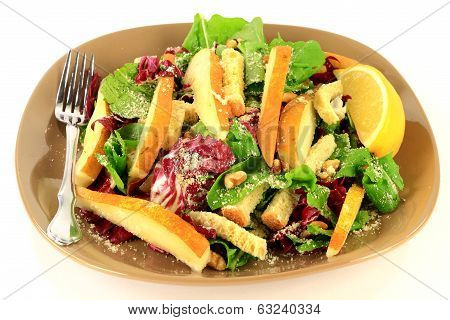 Arugula And Radicchio Gourmet Salad.